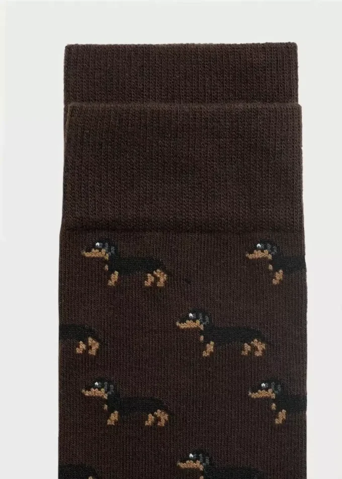 Chaussettes en coton imprimées chiens Chaussettes en coton imprimées chiens