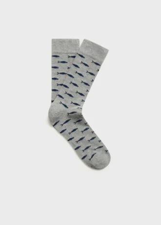 Chaussettes en coton imprimées poissons