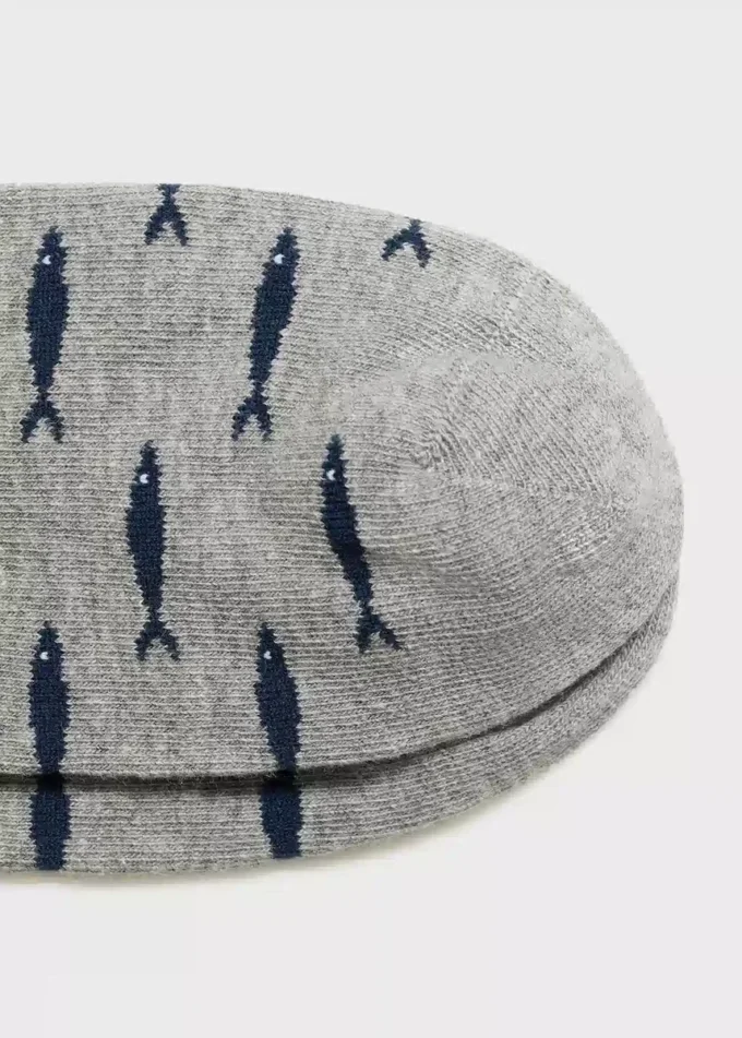 Chaussettes en coton imprimées poissons Chaussettes en coton imprimées poissons