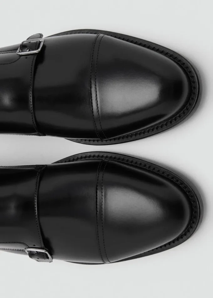 Chaussures en cuir à double boucle Chaussures en cuir à double boucle