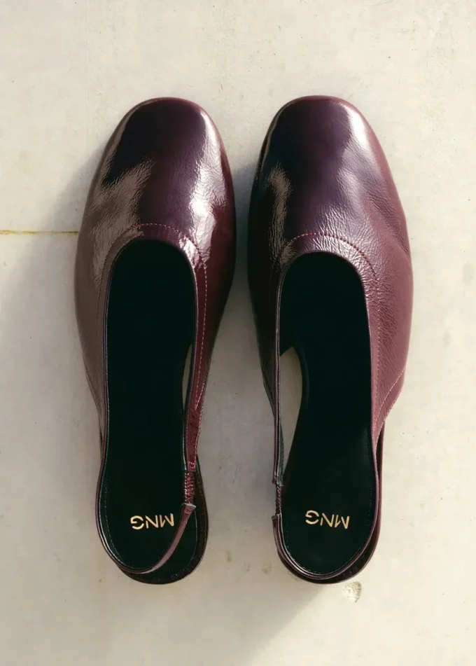 Chaussures en cuir à talon bloc