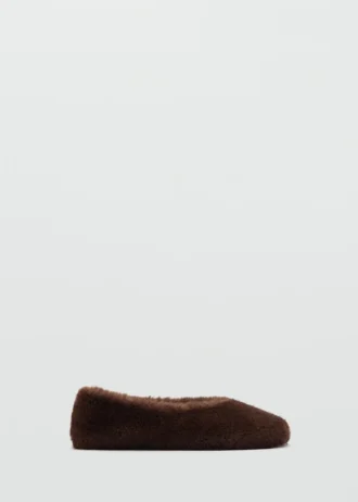 Chaussures plates effet fourrure