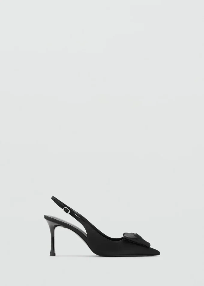 Chaussures satinées à fleurs