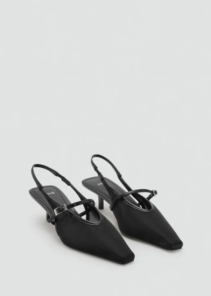Chaussures à talons aiguilles en maille avec boucle Chaussures à talons aiguilles en maille avec boucle