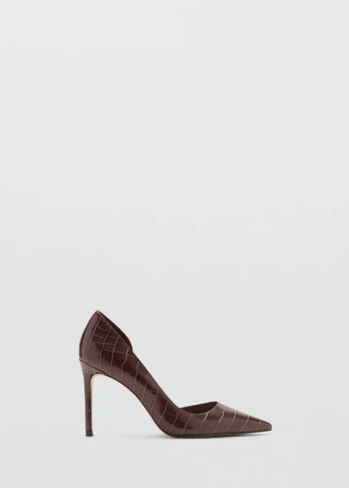Chaussures à talons asymétriques effet croco