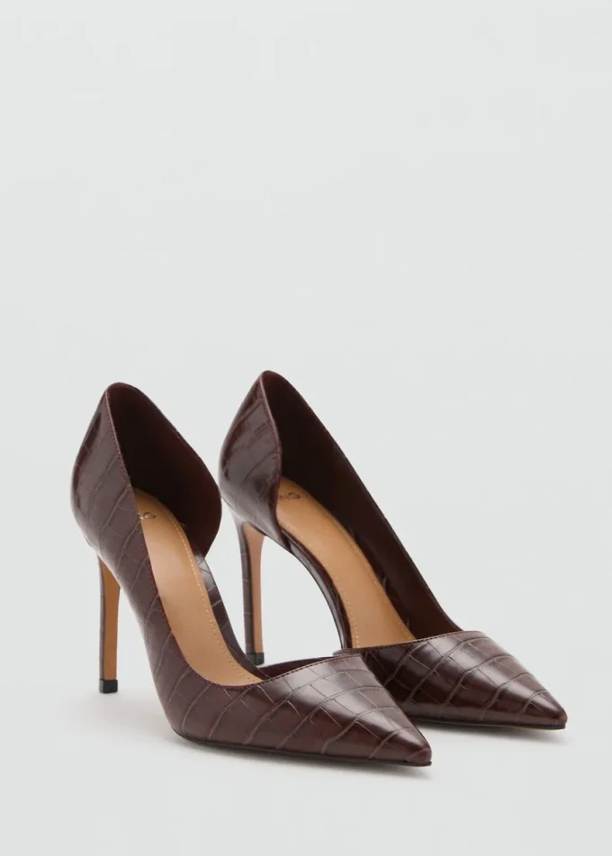 Chaussures à talons asymétriques effet croco