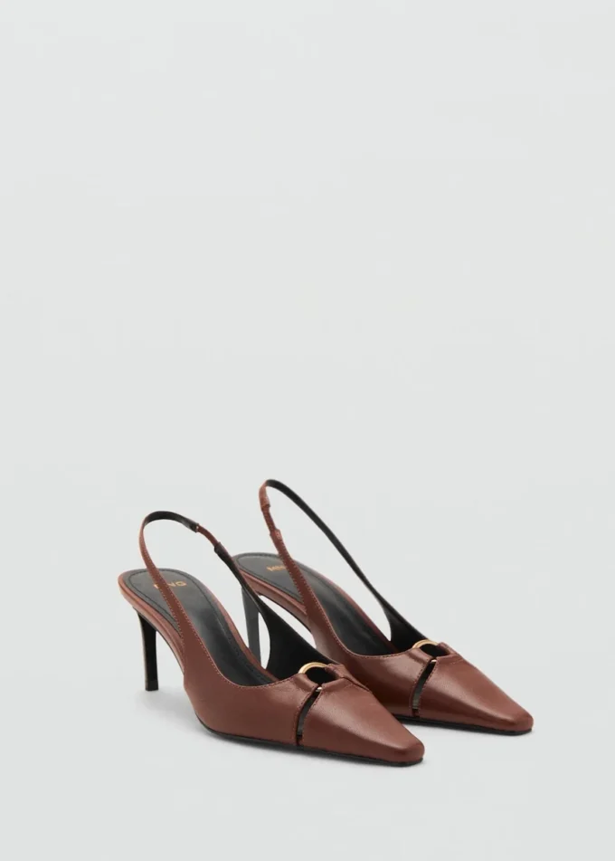 Chaussures à talons en cuir avec anneau