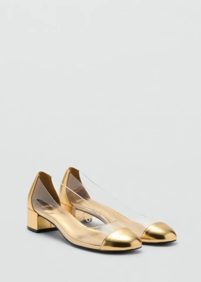 Chaussures à talons en vinyle combinées