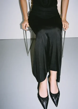 Chaussures à talons hauts avec nœud froncé