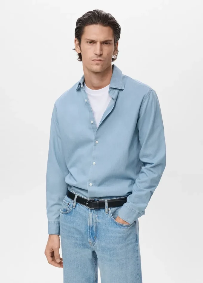 Chemise 100 % coton chambray Chemise 100 % coton chambray