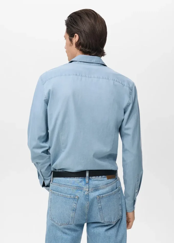 Chemise 100 % coton chambray Chemise 100 % coton chambray