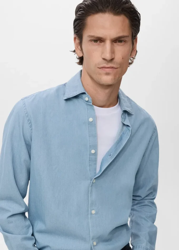 Chemise 100 % coton chambray Chemise 100 % coton chambray