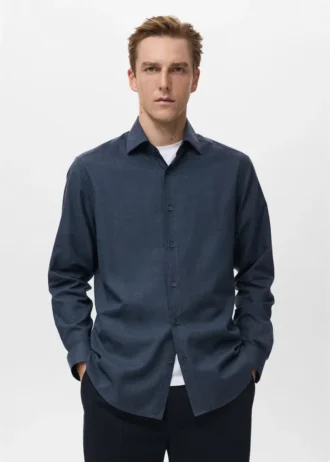 Chemise 100 % flanelle de coton, coupe classique