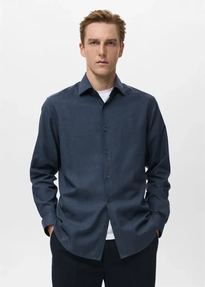 Chemise 100 % flanelle de coton, coupe classique Chemise 100 % flanelle de coton, coupe classique