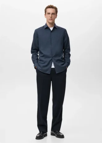 Chemise 100 % flanelle de coton, coupe classique