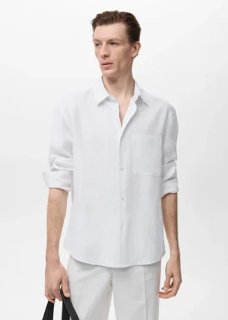 Chemise 100 % lin avec poche