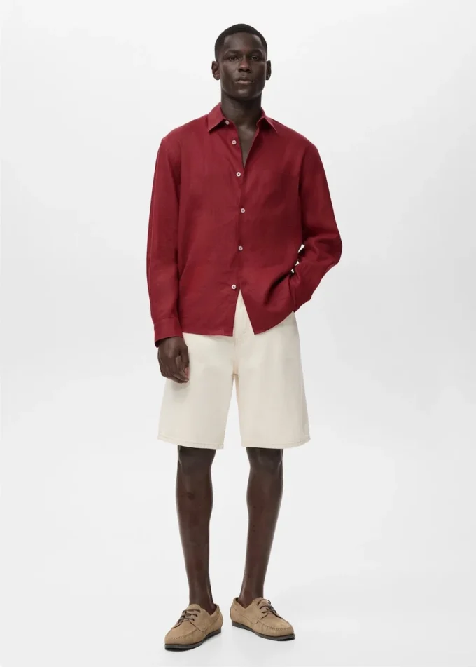 Chemise 100 % lin avec poche