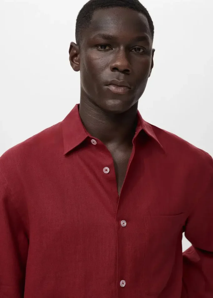 Chemise 100 % lin avec poche
