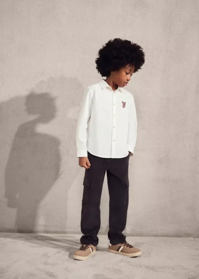 Chemise avec broderie de renne
