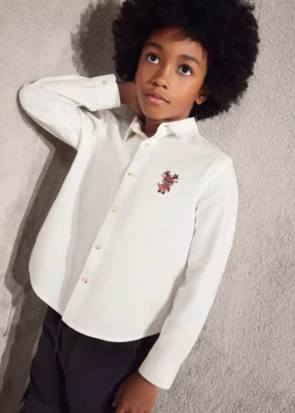 Chemise avec broderie de renne