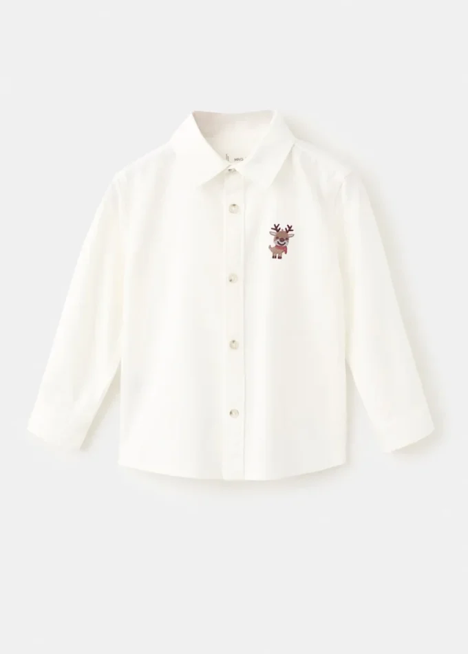 Chemise avec broderie de renne