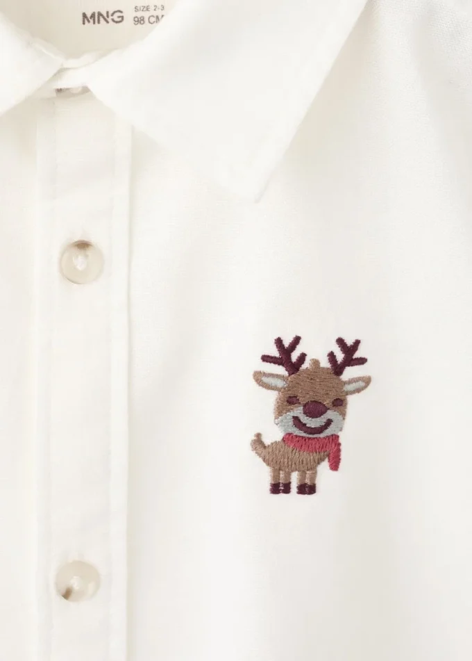 Chemise avec broderie de renne