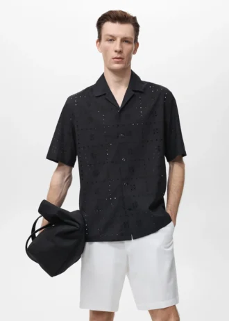Chemise avec détails brodés ajourés