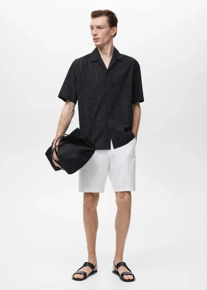 Chemise avec détails brodés ajourés Chemise avec détails brodés ajourés