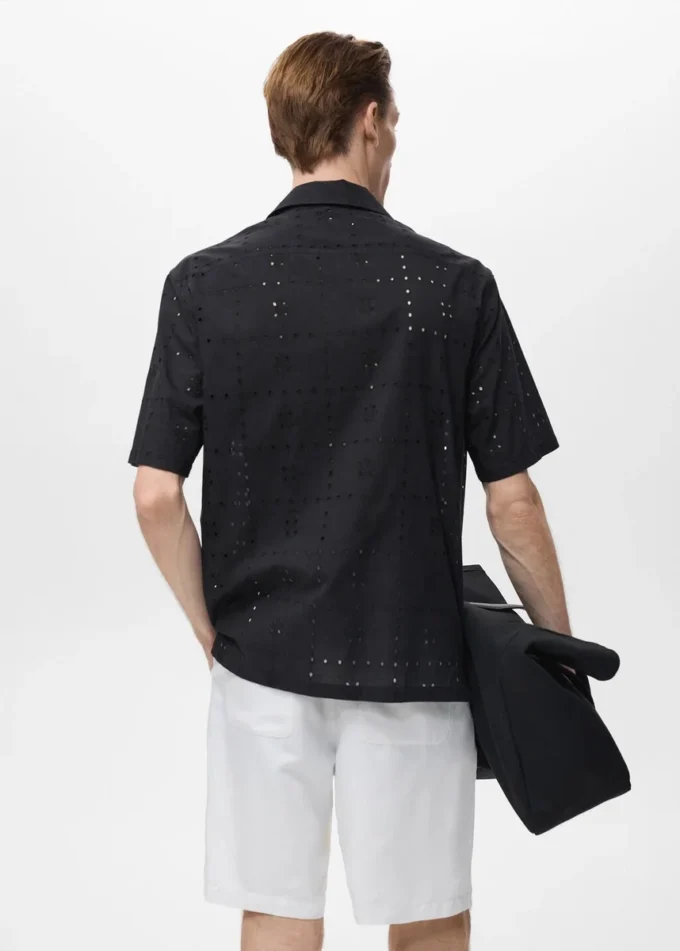 Chemise avec détails brodés ajourés Chemise avec détails brodés ajourés