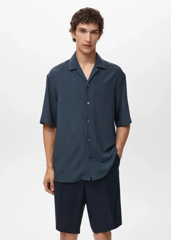 Chemise brodée à rayures