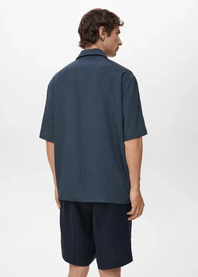 Chemise brodée à rayures