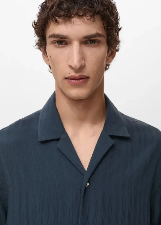 Chemise brodée à rayures