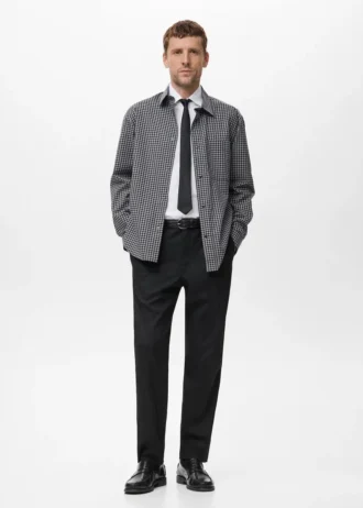 Chemise à carreaux 100 % coton, coupe décontractée