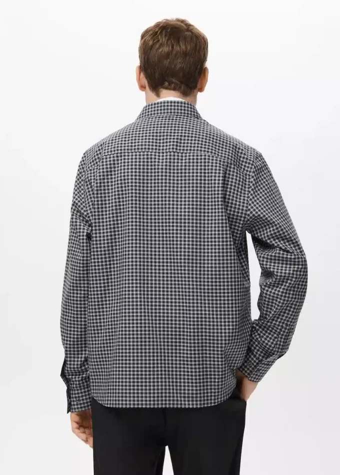Chemise à carreaux 100 % coton, coupe décontractée Chemise à carreaux 100 % coton, coupe décontractée