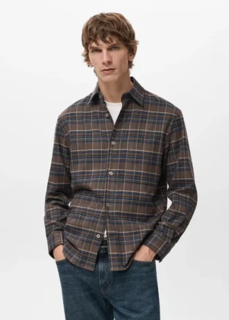 Chemise à carreaux 100 % coton flanelle