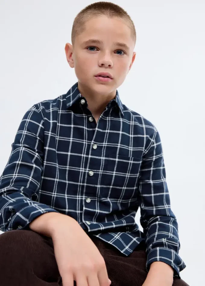 Chemise à carreaux en coton