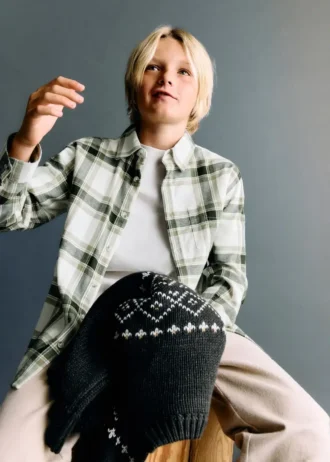 Chemise à carreaux en coton