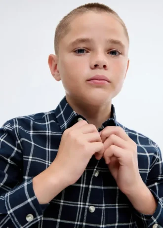Chemise à carreaux en coton
