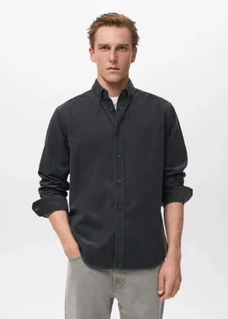 Chemise classique en micro-velours côtelé Chemise classique en micro-velours côtelé