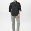 Chemise classique en micro-velours côtelé