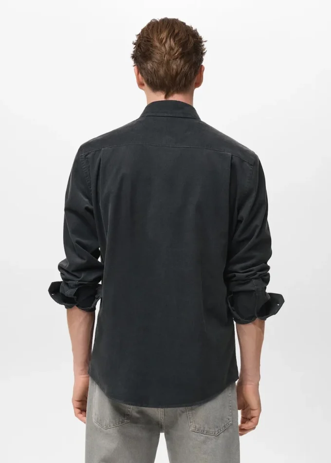 Chemise classique en micro-velours côtelé