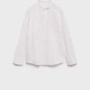 Chemise à col mao rayée