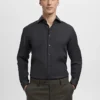 Chemise de costume slim fit en popeline de coton
