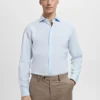 Chemise de costume slim fit en popeline de coton