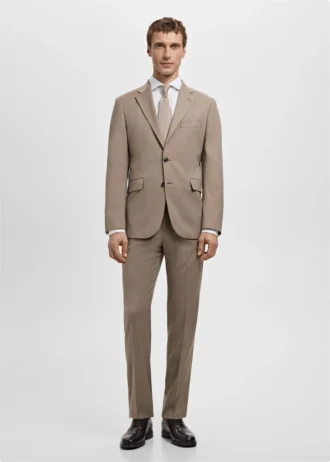 Chemise de costume slim fit en popeline de coton