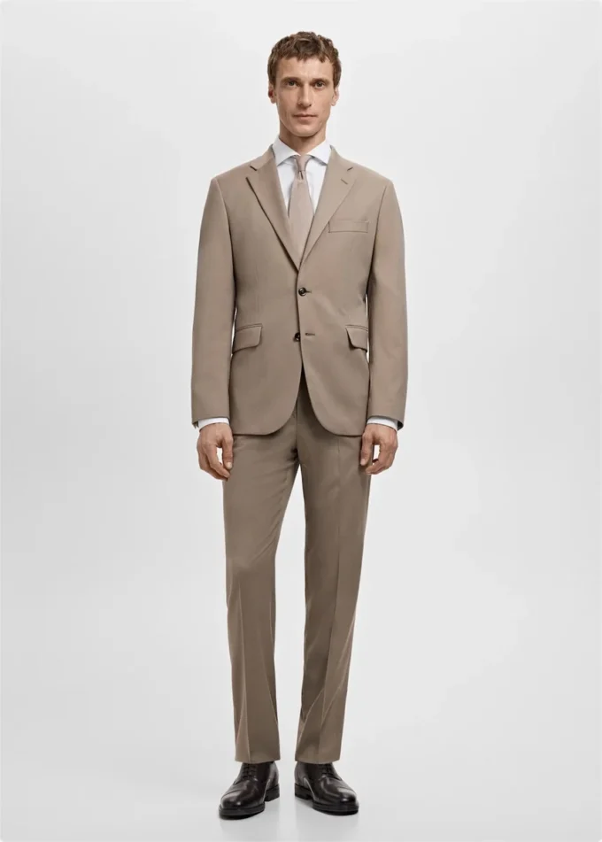 Chemise de costume slim fit en popeline de coton