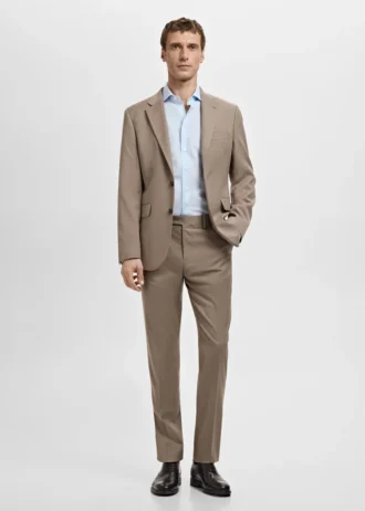 Chemise de costume slim fit en popeline de coton
