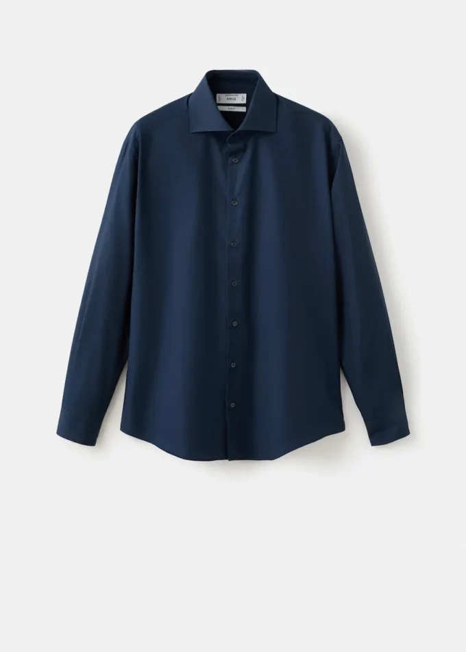 Chemise de costume slim fit en popeline de coton