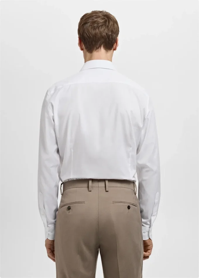 Chemise de costume slim fit en popeline de coton