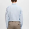 Chemise de costume slim fit en popeline de coton